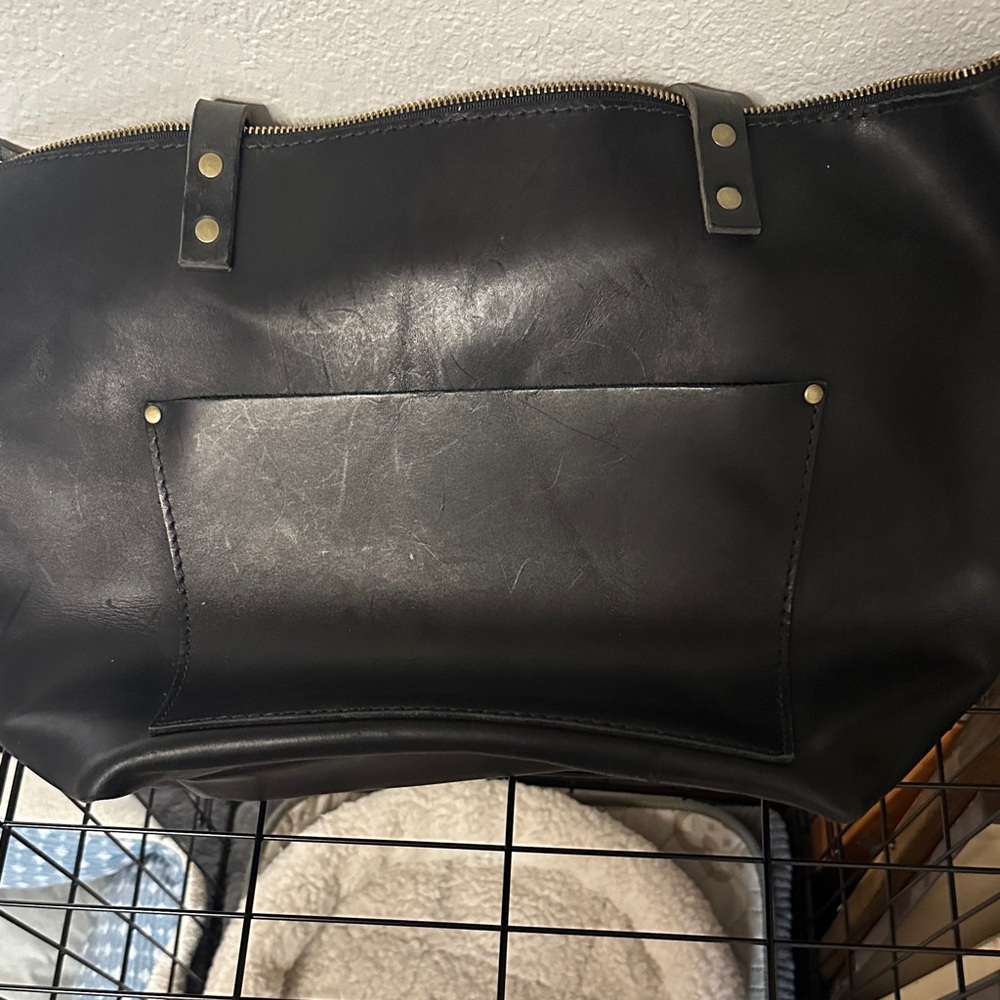 Chic Black Tote with Gold Accents